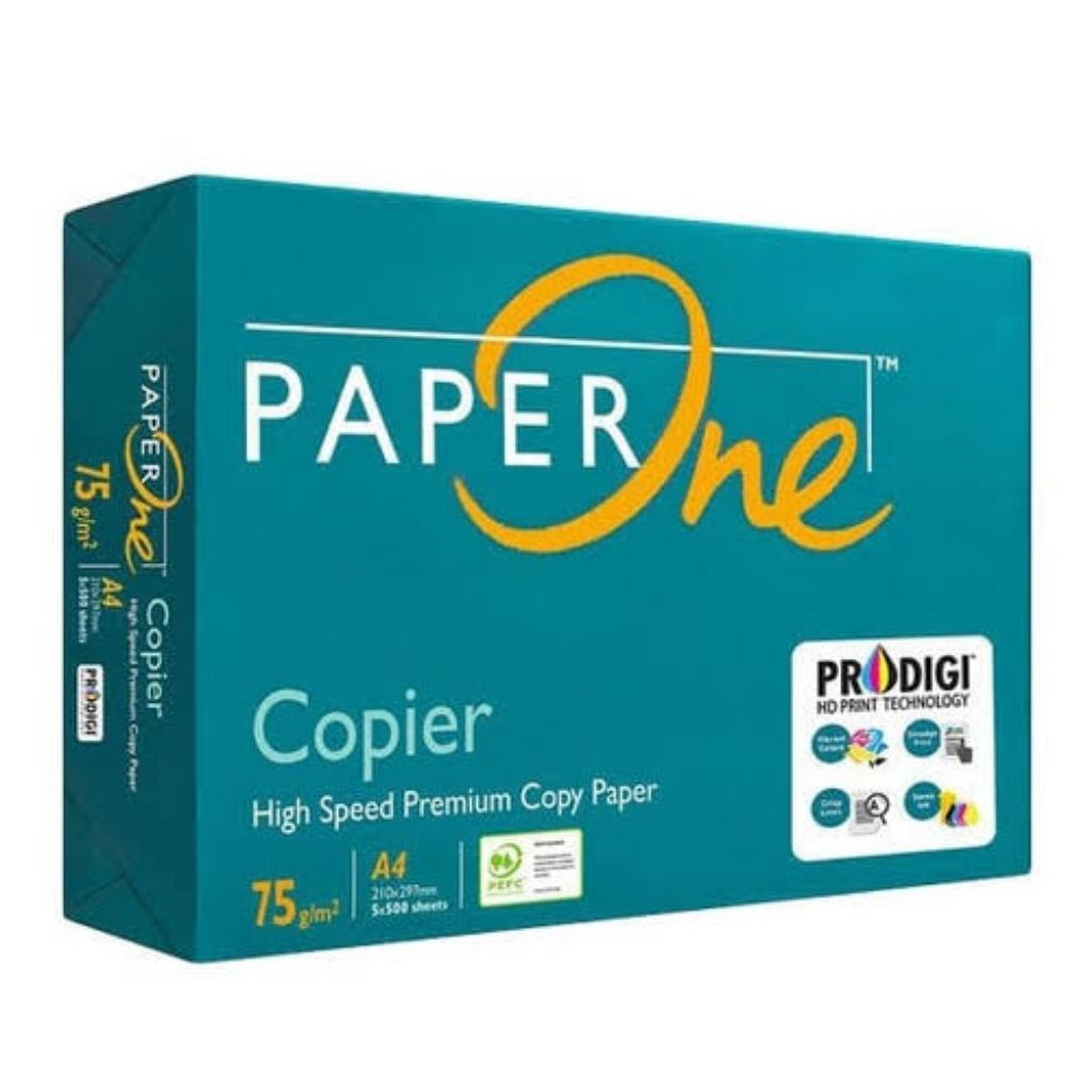 

PaperOne Kertas A4 75gr Copier 1 rim 500 lembar Kertas HVS A4 FotoCopy