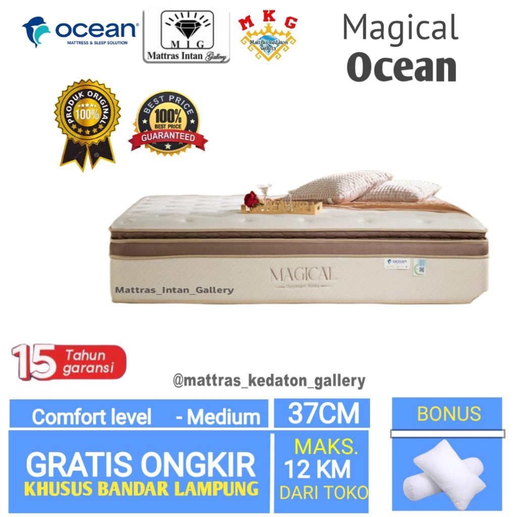 Kasur Ocean Springbed Magical Memotech Latex T37 Cm - kasur spring bed ocean Spring bed size 160 - 1