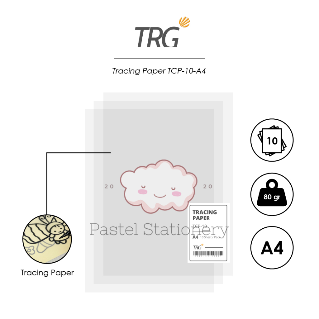

TRG Kertas Kalkir A4 80gr TCP-10-A4 - Tracing Art Paper Gambar Mahasiswa Teknik Design Arsitek 80 gr gram gsm TRG