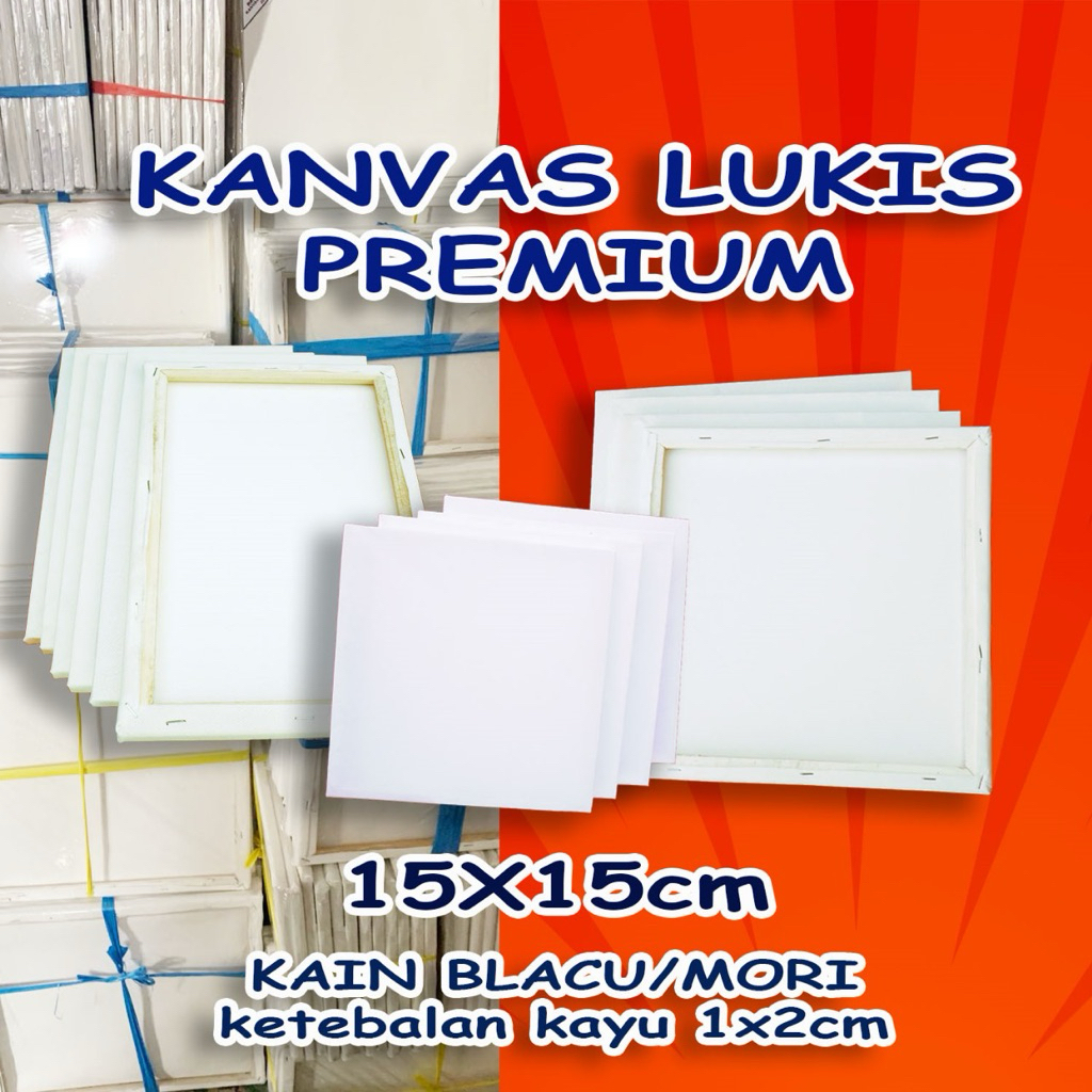 

KANVAS LUKIS PREMIUM 15x15cm kain blacu