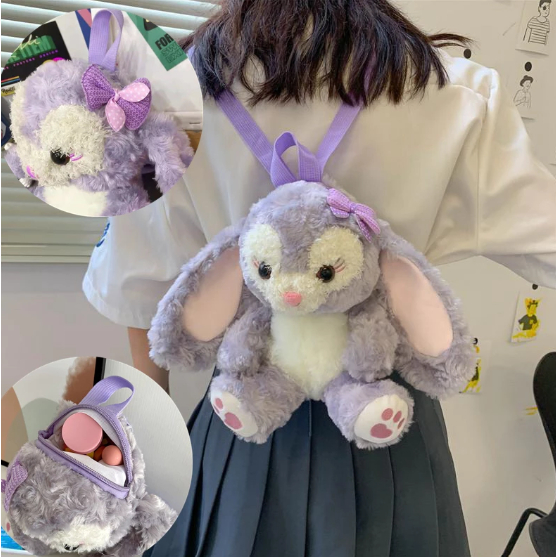 COD Tas ransel Madley Sling Bag Fashion Motif Kartun Karakter Hewan warna ungu kelinci Anak & Dewasa