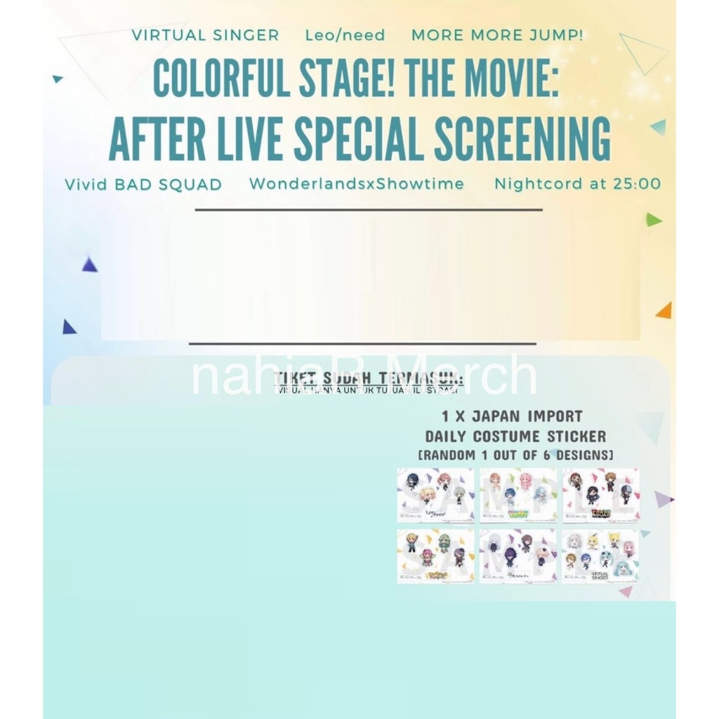 

Colorful Stage! The Movie: After Live Special Screening x CGV Official Japan Import Daily Costume Sticker