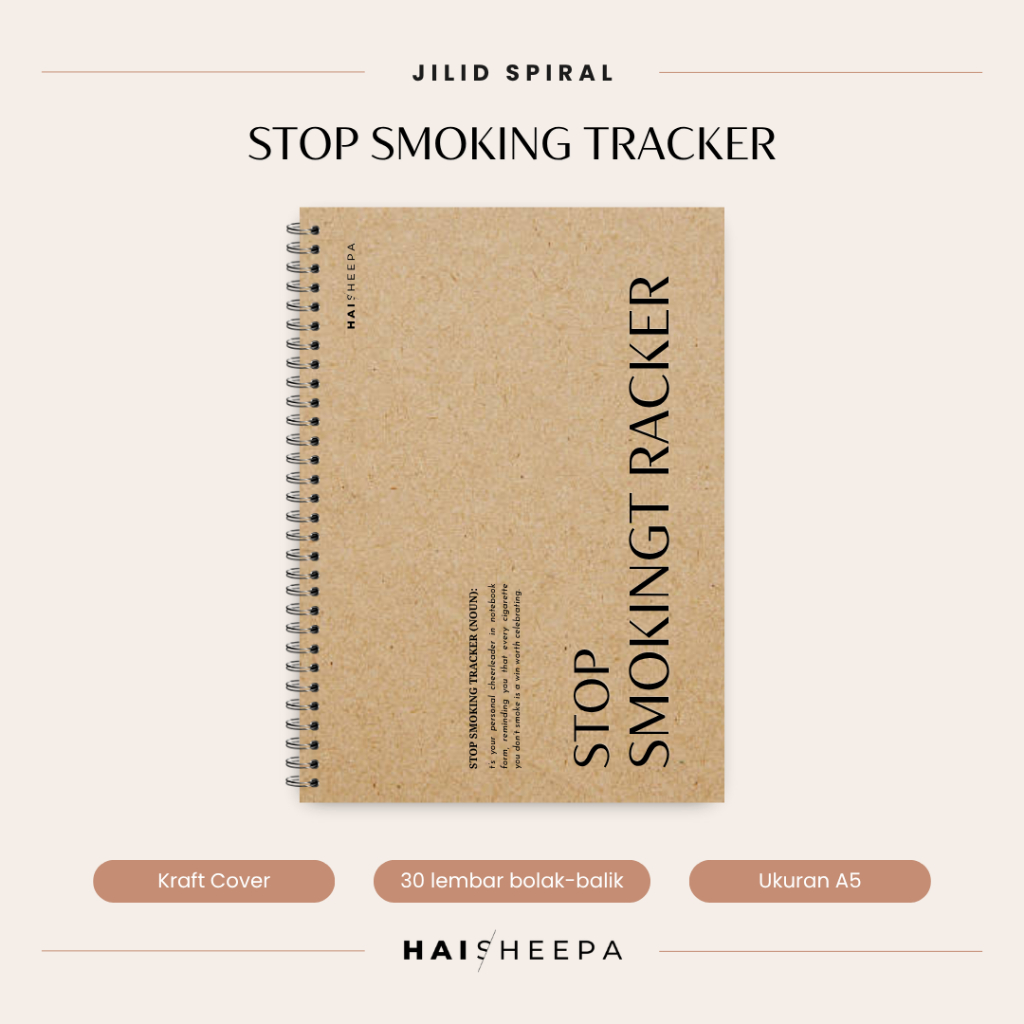 

HAI SHEEPA Stop Smokin Tracker 30 Hari Notebook