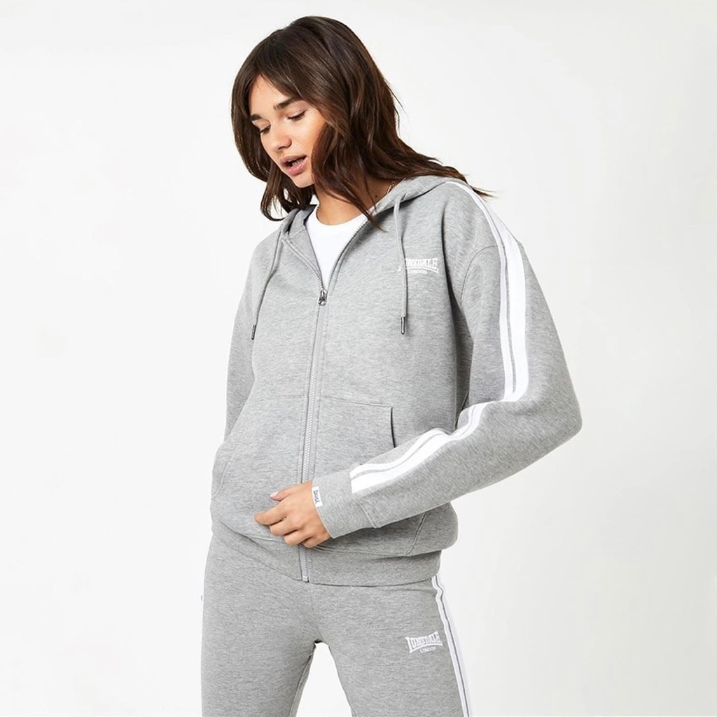 Lonsdale Original Women Zip Hoodie In Grey