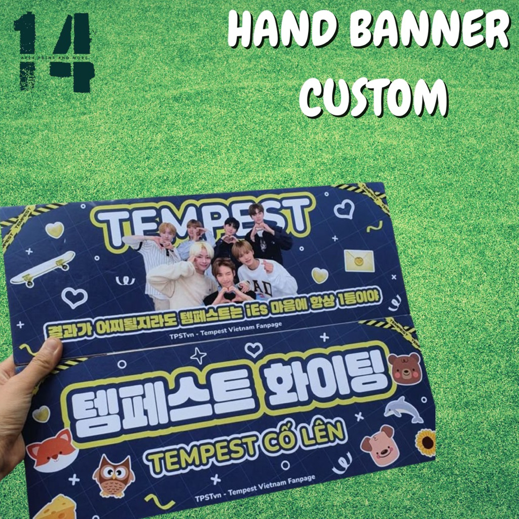 

Cetak HandBanner Custom 1Sisi | HANDBANNER Slogan Freebies K-pop