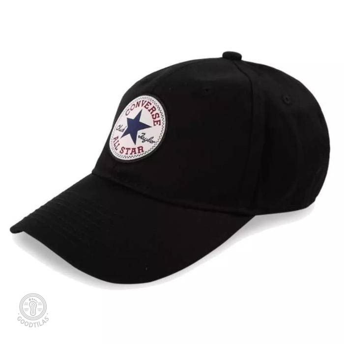 Topi Caps Converse Lock Up with Chuck Taylor White Patch Baseball Original - Black