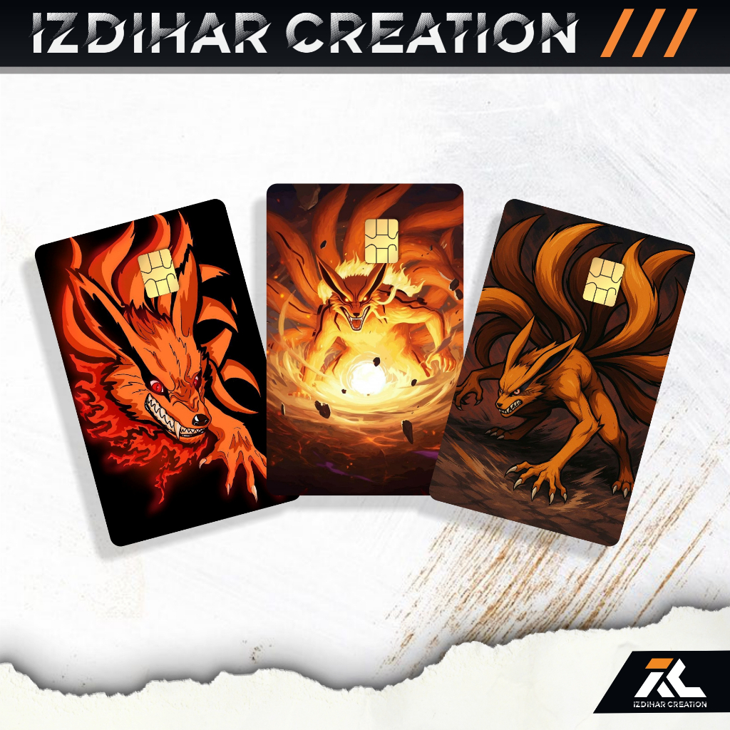 

Stiker Kartu Atm Emoney Flazz Etoll Skincard Tema Kyubi Garskin Sticker Kartu Laminasi Glosy