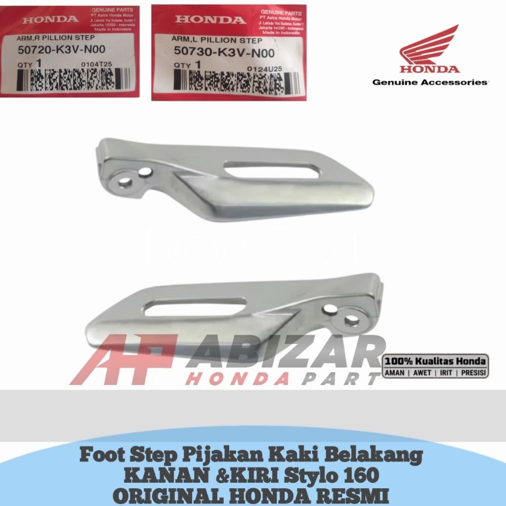 50720-K3V-N00 50730-K3V-N00 Step Besi Kanan Kiri Honda Stylo160 K3V ORIGINAL HONDA RESMI