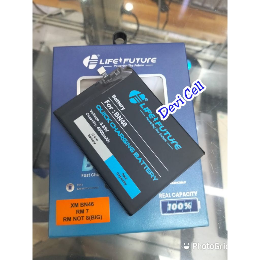 BATERAI BATREI BN 46 BN46 XIAOMI REDMI 7 REDMI NOTE 8 DOUBLE POWER LIFEFUTURE