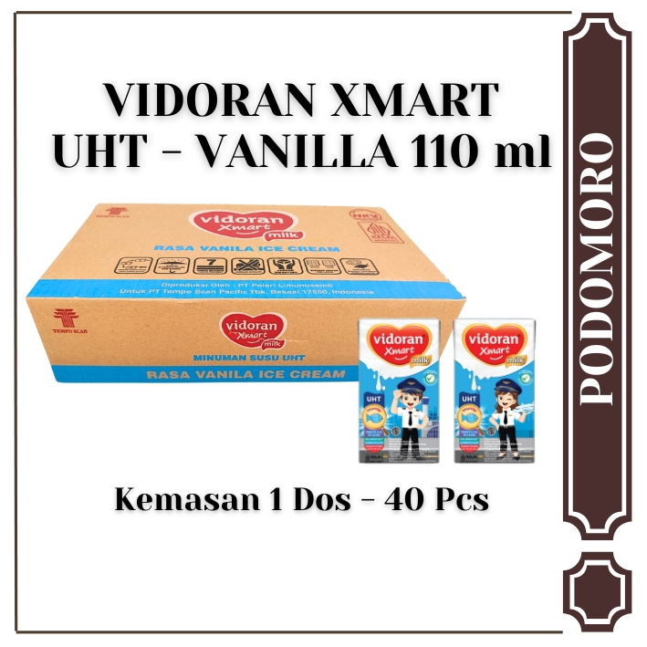 

Susu Vidoran UHT Rasa Vanila - Vidoran XMart isi 110 ml - 1 Dos isi 40 Pcs
