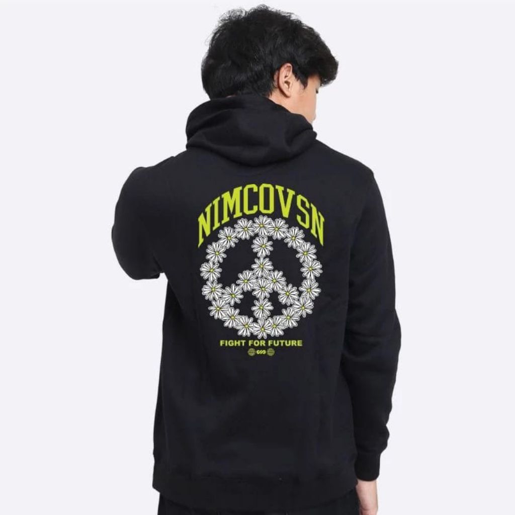 HOODIE NIMCO FLOWER BLACK PRIA/WANITA