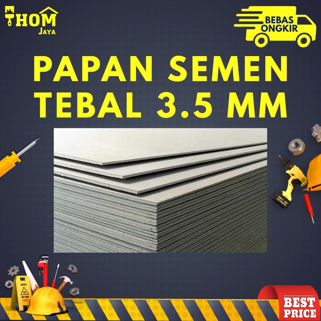PAPAN SEMEN / PAPAN KALSIT / PAPAN GRC - TEBAL 3.5 MM