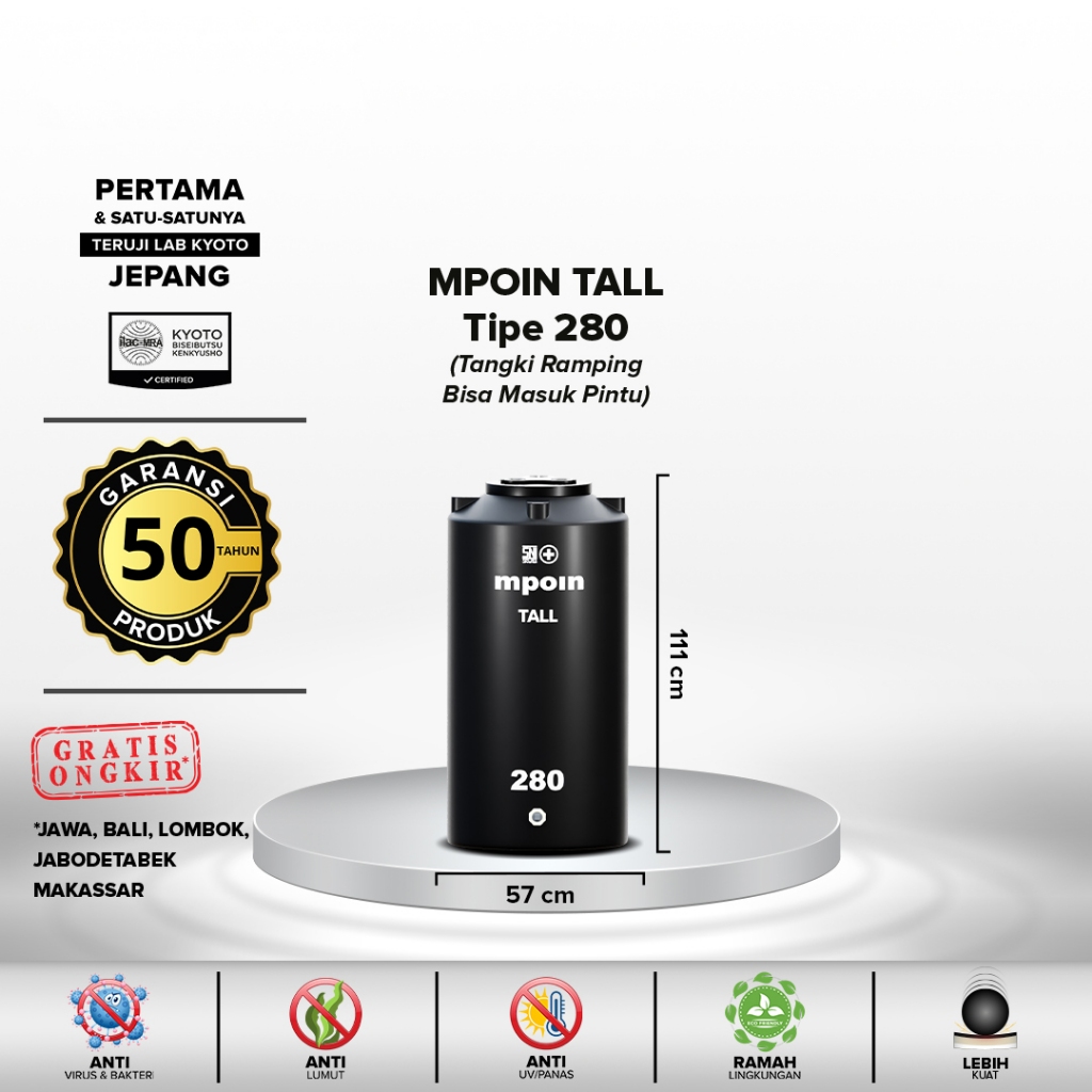Tangki Air / Tandon / Toren MPOIN PLUS 280 TALL