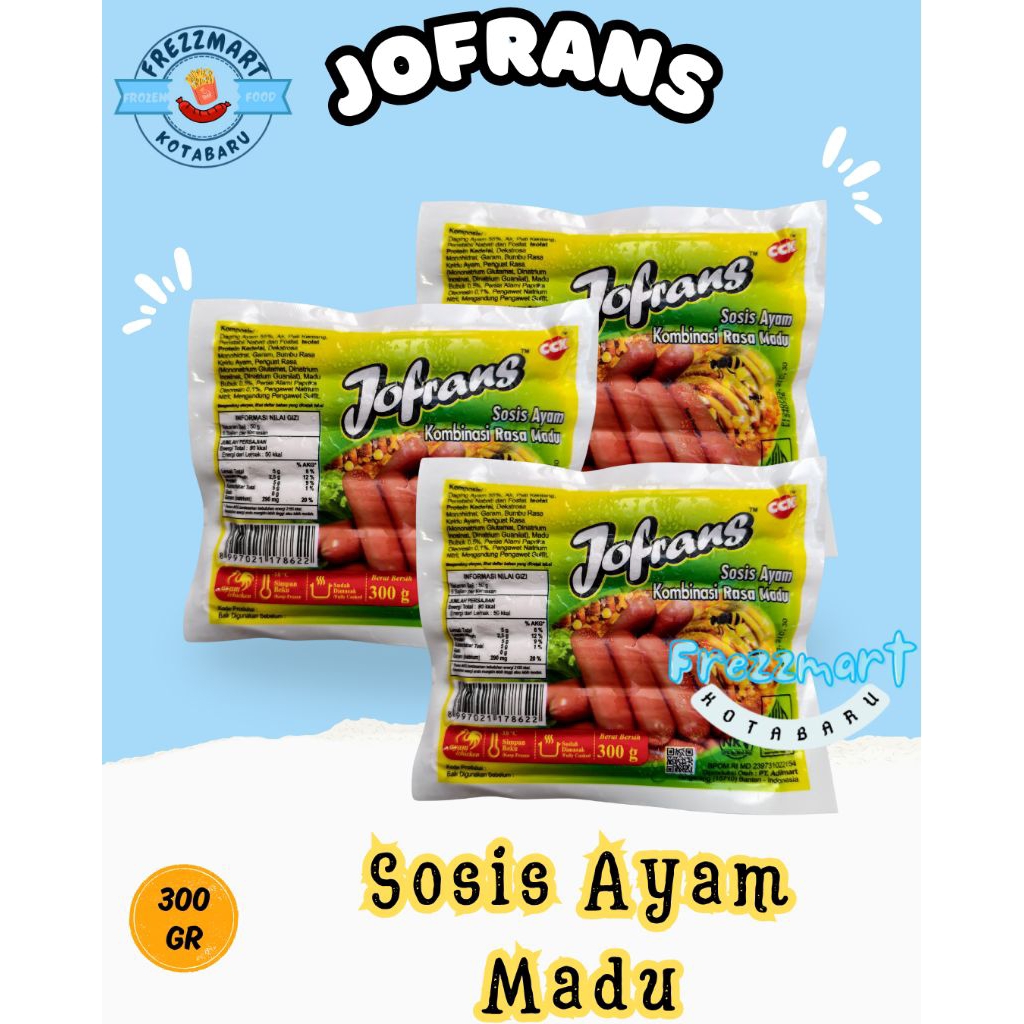 

Jofrans Sosis Ayam Madu 300 GR Frezzmart Kotabaru