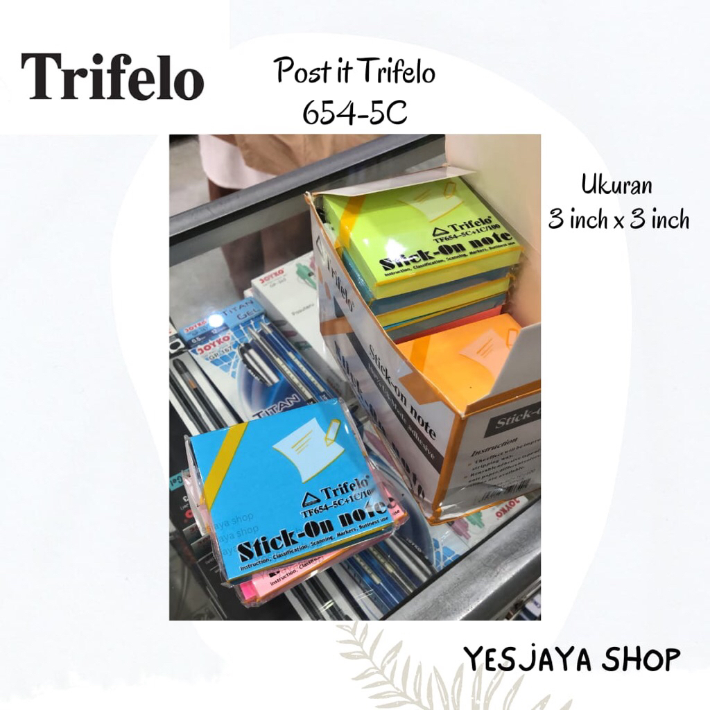 

{1 pc} TRIFELO Sticky Notes Trifelo 654-5C+1C / Sticky Note / Memo Stick / Post it / Memo Tempel / Kertas Memo Trifelo