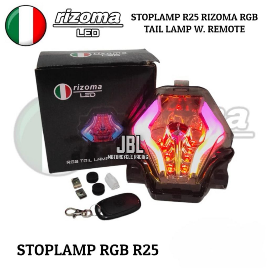 Lampu Stop Yamaha R25 RGB Tail Lamp Plus Remot Rizoma Led Racing Original  - Stoplamp Stop Lampu Mot
