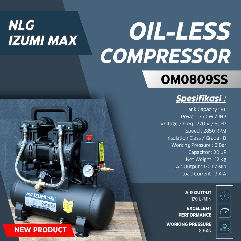 KOMPRESOR 1HP NLG IZUMI 9L SUPER SPEED
