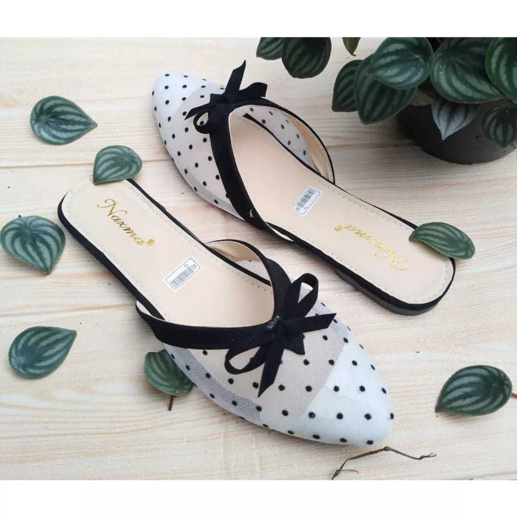 Sandal Flat Mules Wanita Model Jala Sandal bapau wanita SS007