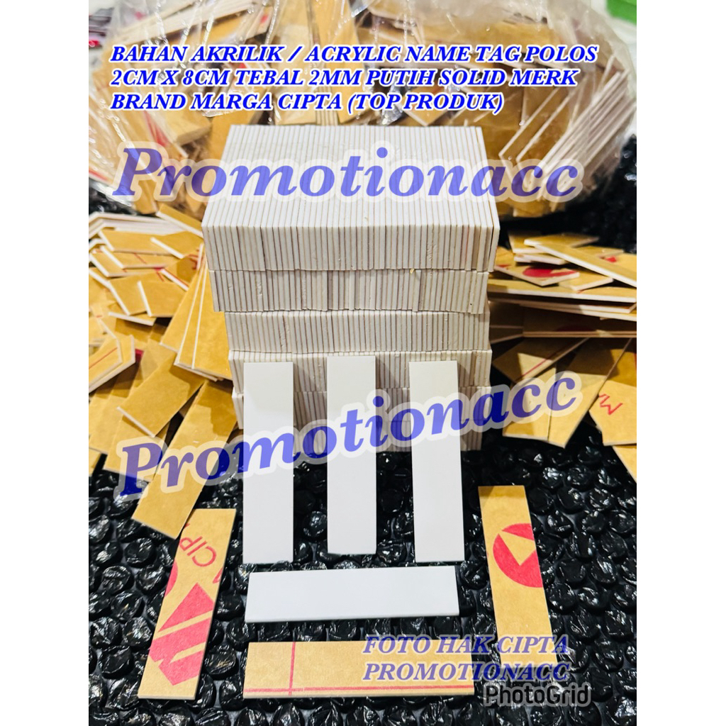 

Akrilik Name Tag / Bahan Papan Nama Dada Akrilik Acrylic Putih Solid 2cm x 8cm Tebal 2mm