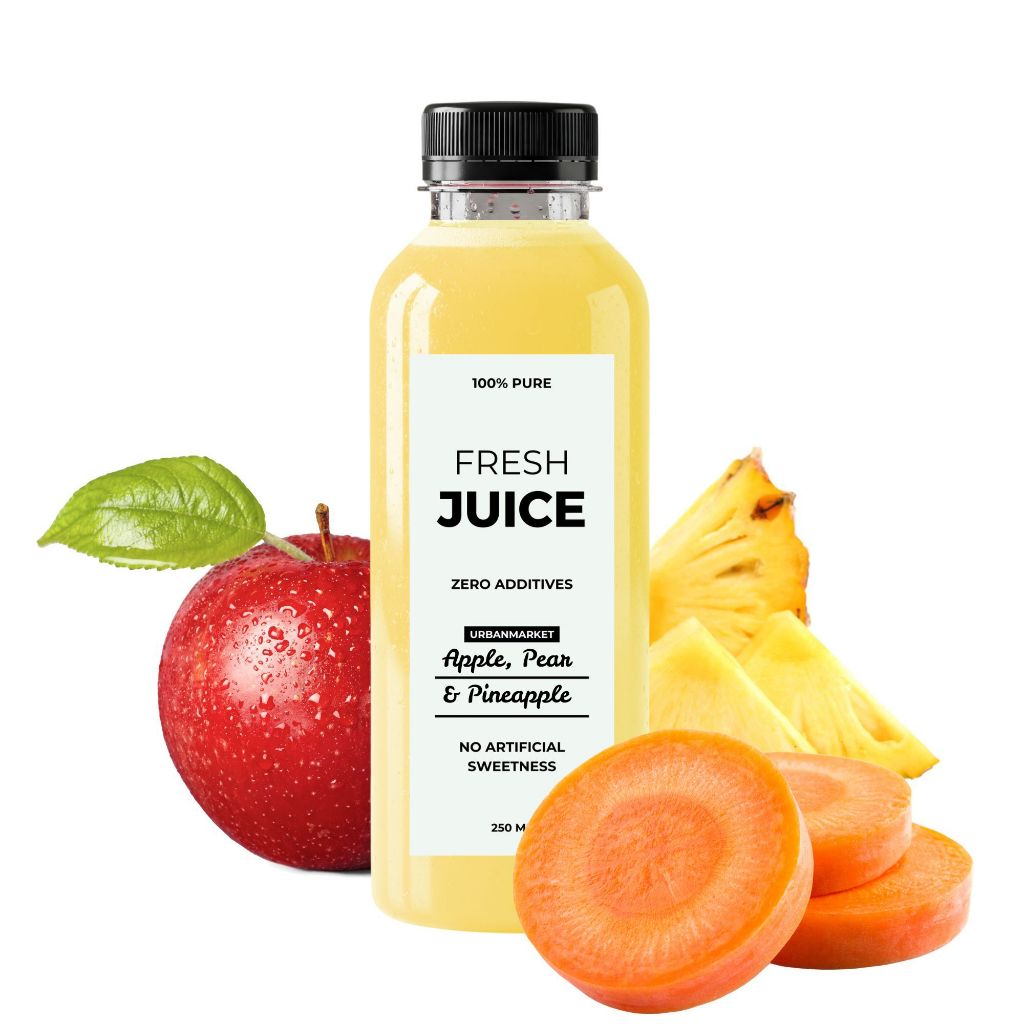 

Jus Apel Nanas Wortel Cold Pressed 250 ml – 100% Buah Asli, Murni Tanpa Gula Tambahan