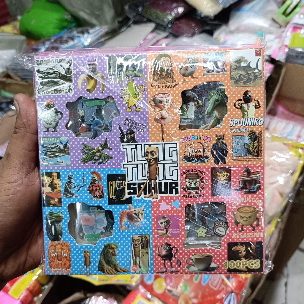

ISI 100 PCS STICKER KARAKTER TUNG TUNG SAHUR