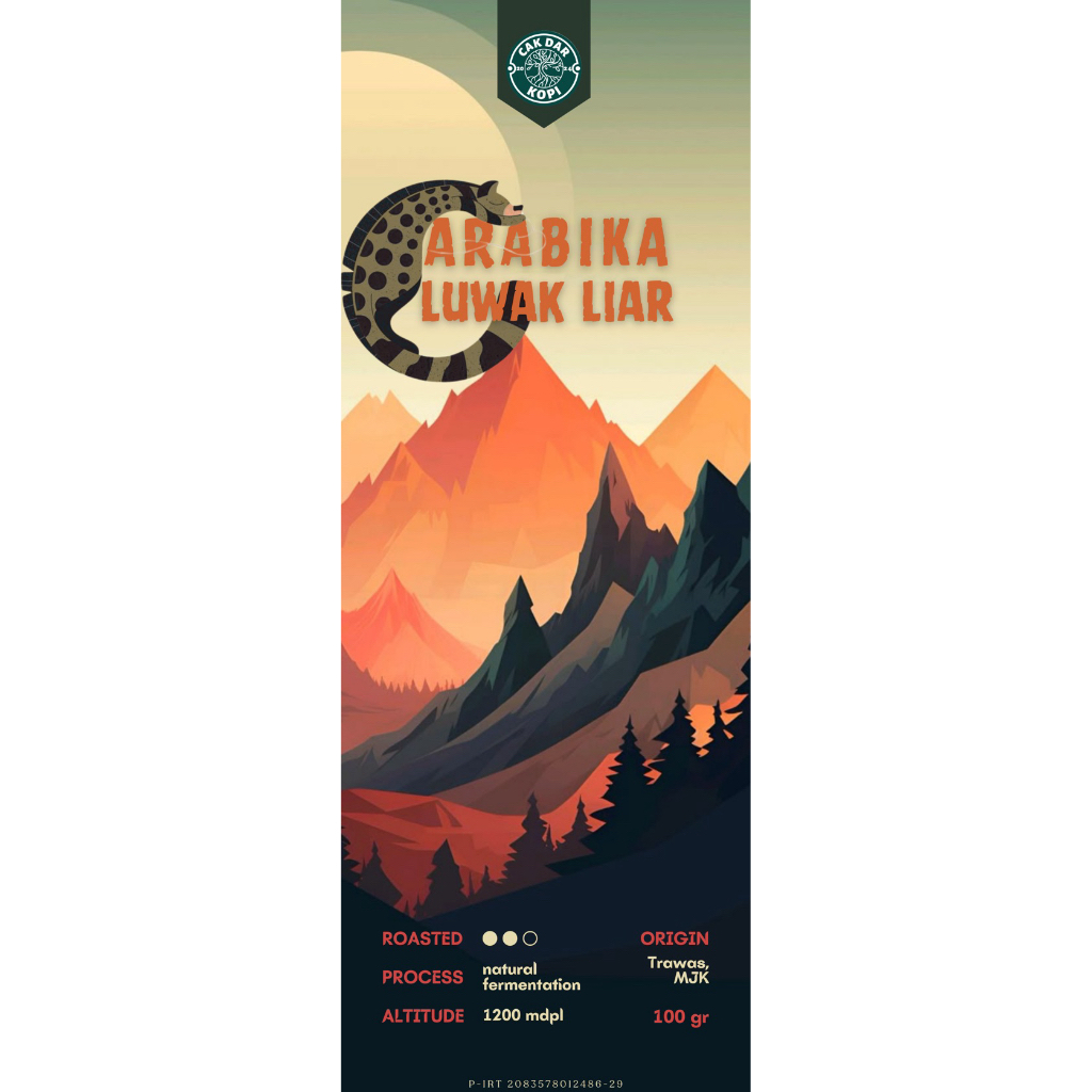 

KOPI LUWAK LIAR Roastbean Single Origin 100gr, Biji Kopi Arabika Trawas Mojokerto Jawa Timur