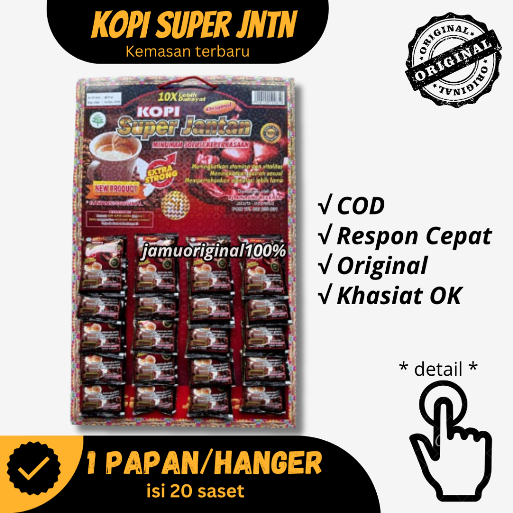 Kopi SUPER JANTAN Stamina Herbal – Jaga Daya Tahan Pria Dewasa | Isi 1 Papan