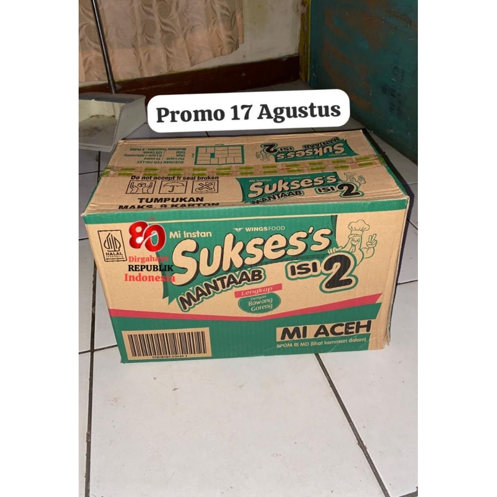 

Mie sukses isi dua Rasa Mie Aceh 140Gr harga per dus Exp 28/02/2026