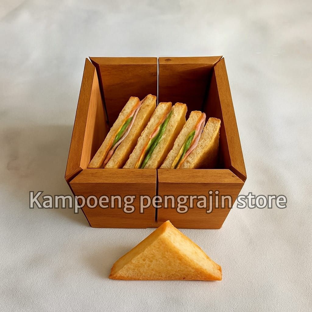 alat pemotong roti sandwich kotak // box pemotong roti tawar kayu