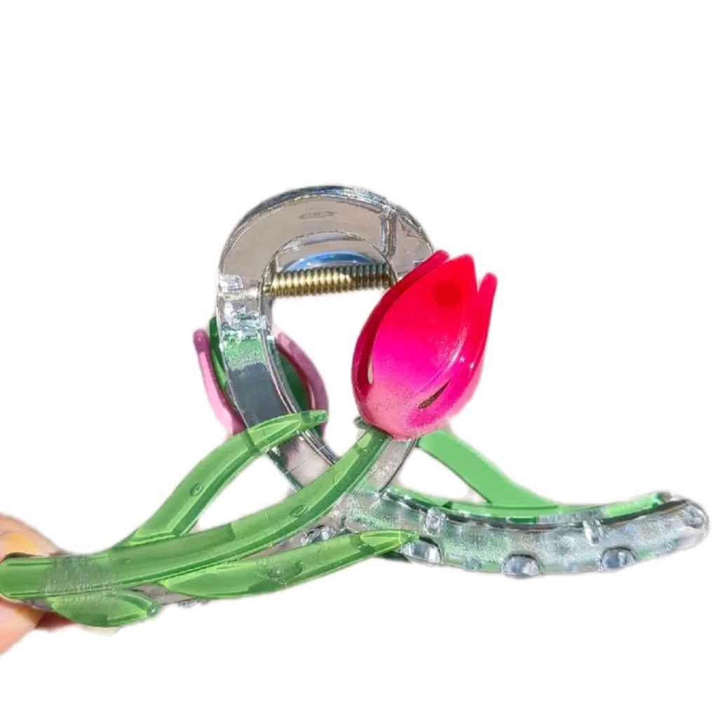 Jedai Bunga Tulip Besar 11 cm Jepit Rambut Bunga Tulip Hair Clip