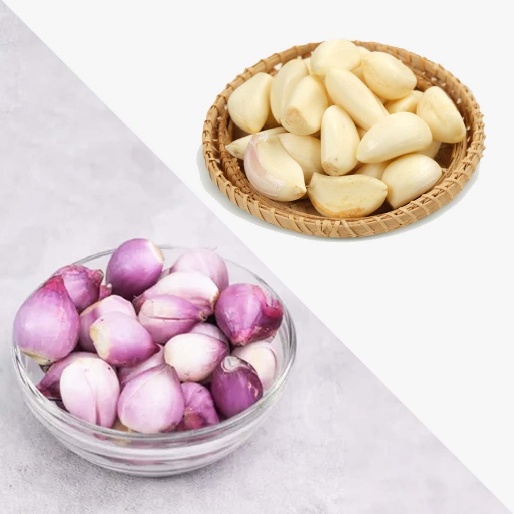 

Bawang Merah Kupas / Bawang Putih Kupas 100g - Bamer Baput Kupas