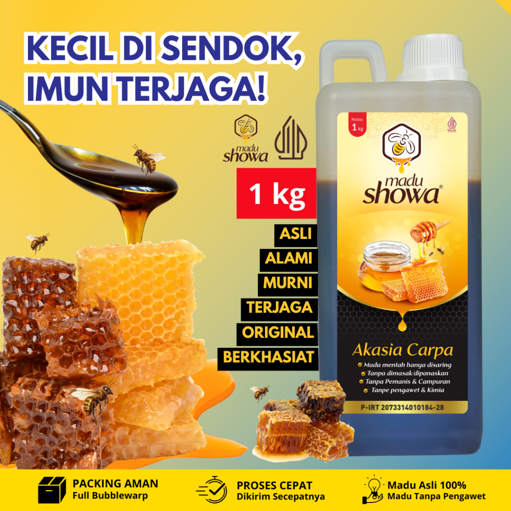 

Madu Murni Akasia Carpa Madu Showa 1 Kg Original 100 % Halal & Dinkes