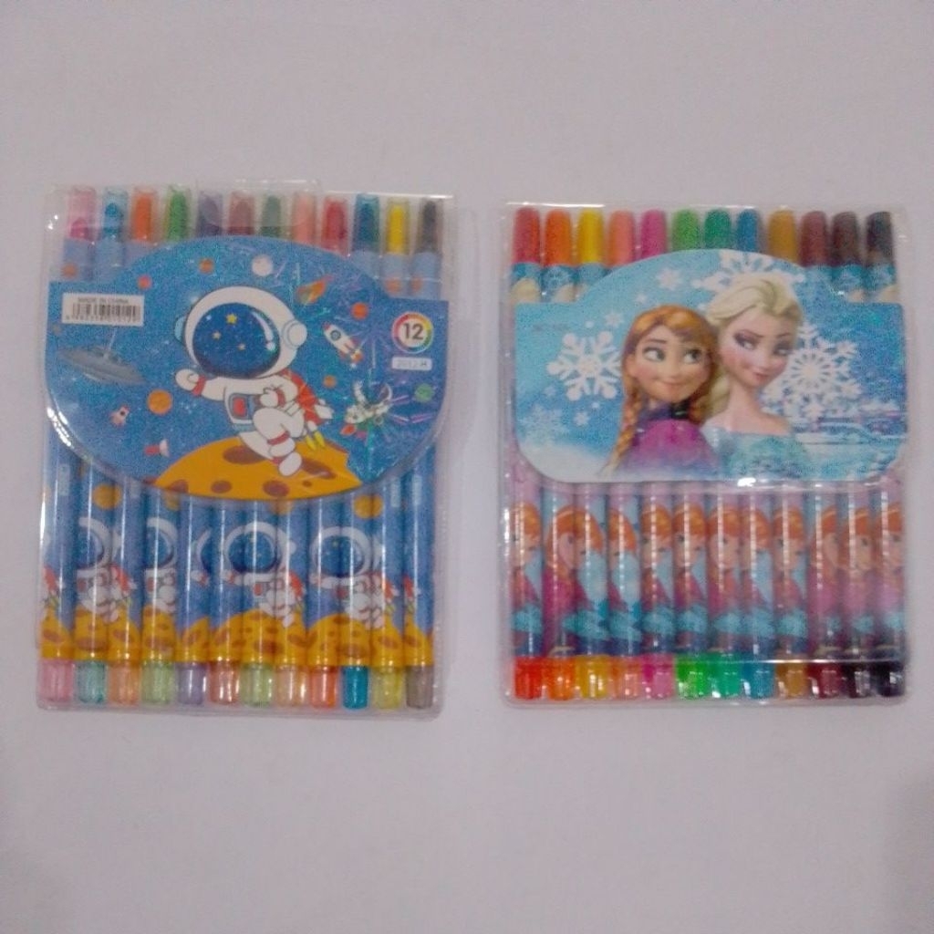 

Krayon Putar Panjang 12 warna/Crayon putar gambar kartun/fancy