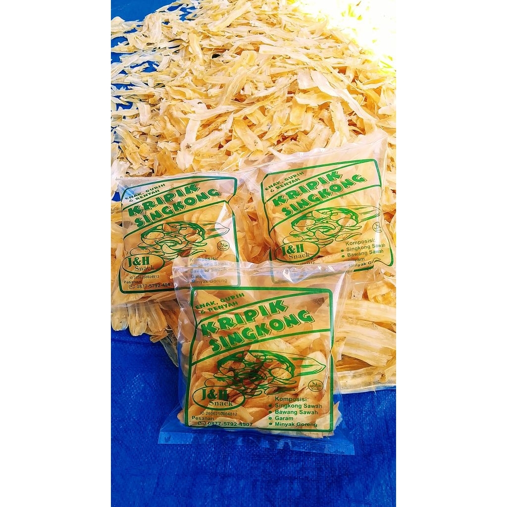 

Keripik Singkong [J&h Snack] rasa dia varian bawang sedap, rasa original aroma daun jeruk