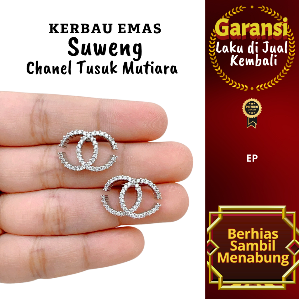 Kerbau Emas Suweng Chane' Tusuk Mutiara Warna Emas Putih