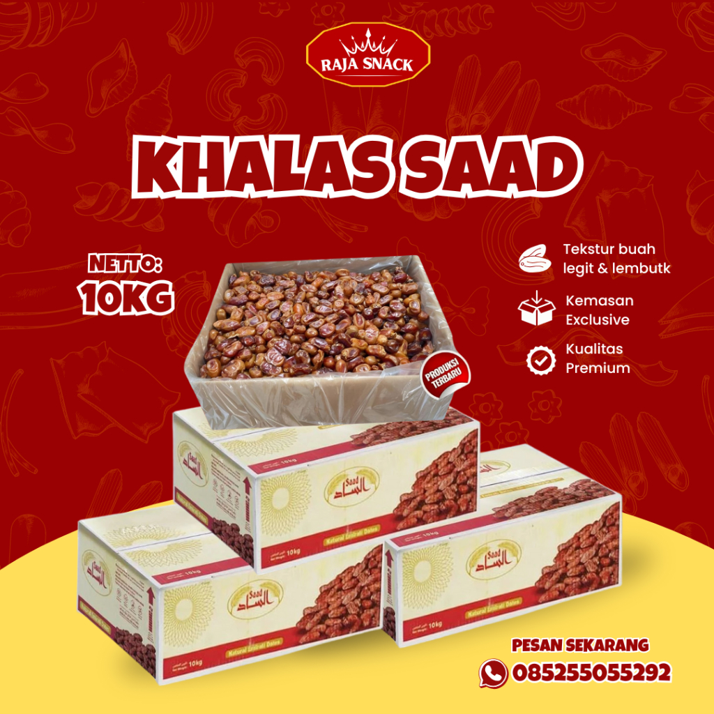 

Kurma Khalas Saad 1Kg dan 500gr Buah Manis Tebal Makanan Khas Arab Oleh-oleh Umroh Haji