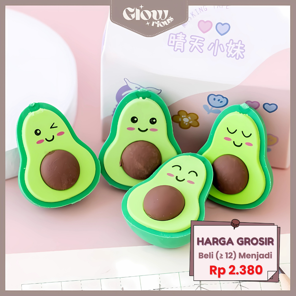 

GR Penghapus Pensil Karakter Avocado Eraser Penghapus Lucu Alat Tulis Unik Bahan Berkualitas LG-59