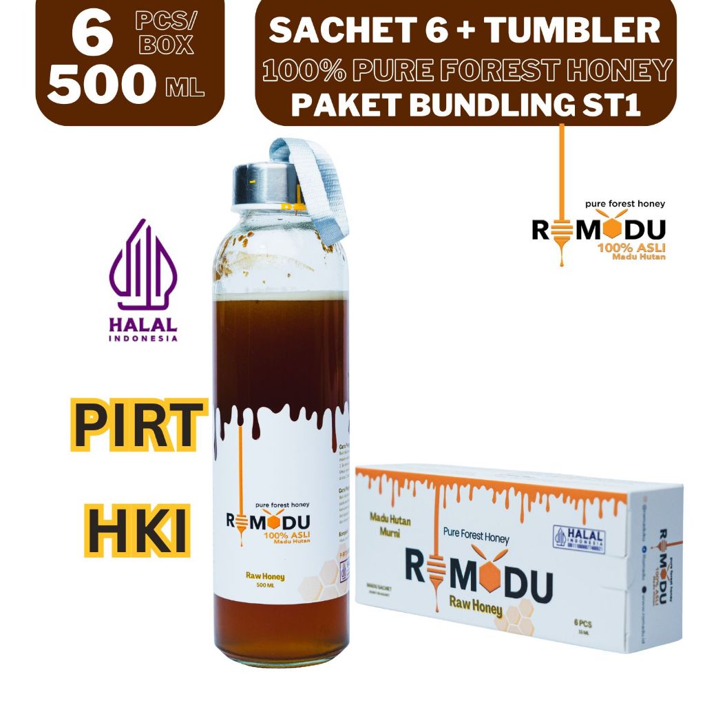 

Romadu Sachet Tumbler Madu Hutan Murni Paket Bundling 5 Box Isi 6 Tumbler 500 Ml