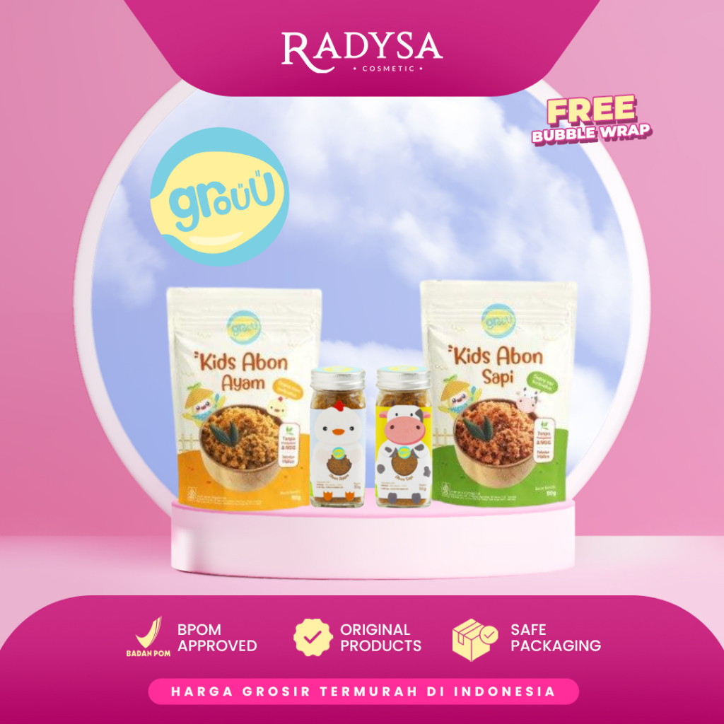 

RADYSA - Grouu Abon Kids Ayam & Sapi (cocok untuk 12+ Bulan) Abon Mpasi - No MSG 80gr