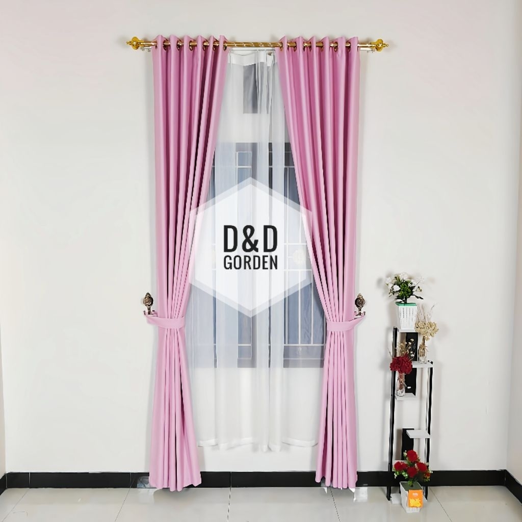 Gorden jendela pintu/ruang tamu bahan blackout tebal