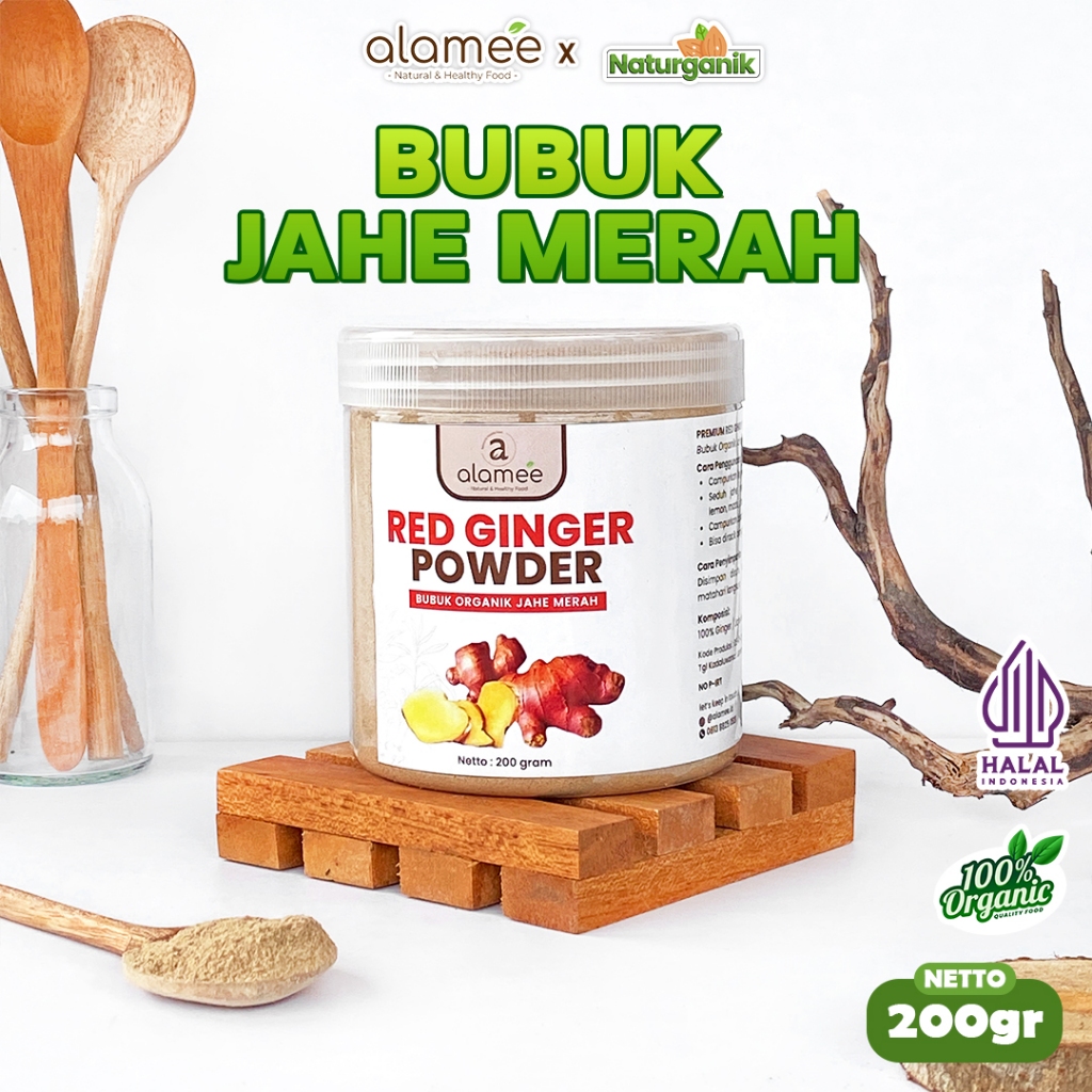 

ALAMEE Red Ginger Powder Premium Minuman Jahe Merah Bubuk Tanpa Campuran Sehat Serbuk Minuman 200gr Naturganik