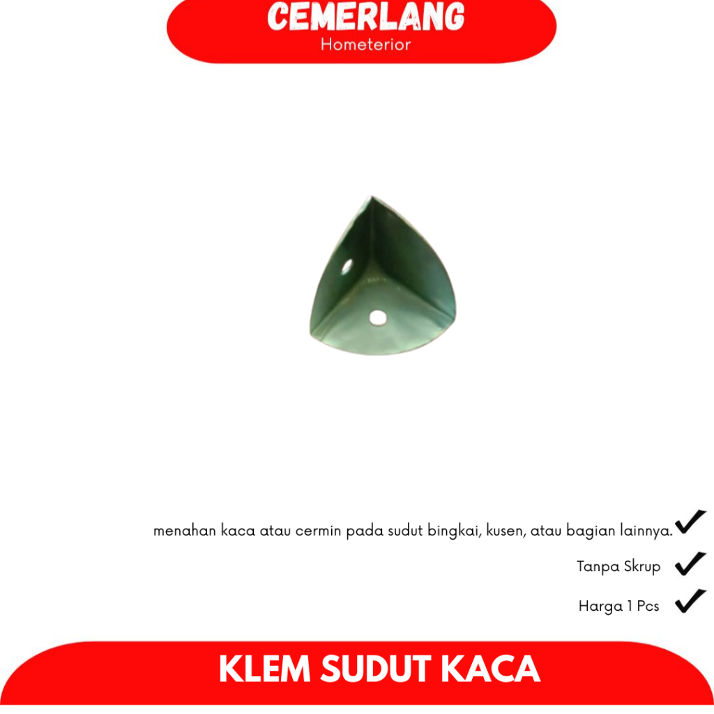 KLEM SIKU SUDUT Klem Kaca Sudut Plat Kaca Sudut Harga Satuan