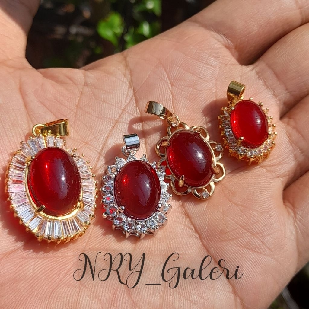 liontin/bandul kalung batu merah siam elegan