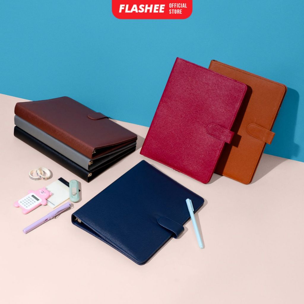 

Binder Polos Eksklusif B5 26 Ring Binder Notebook Bahan Kulit Aesthetic Magnetic Binder Agenda
