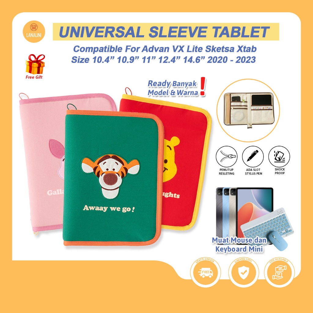 Tas Case For Advan Tab Sketsa 3 2 10 Inch VX Xtab X10 X8 Lite Neo Tab Belajar Android 10.4" 11" 2023