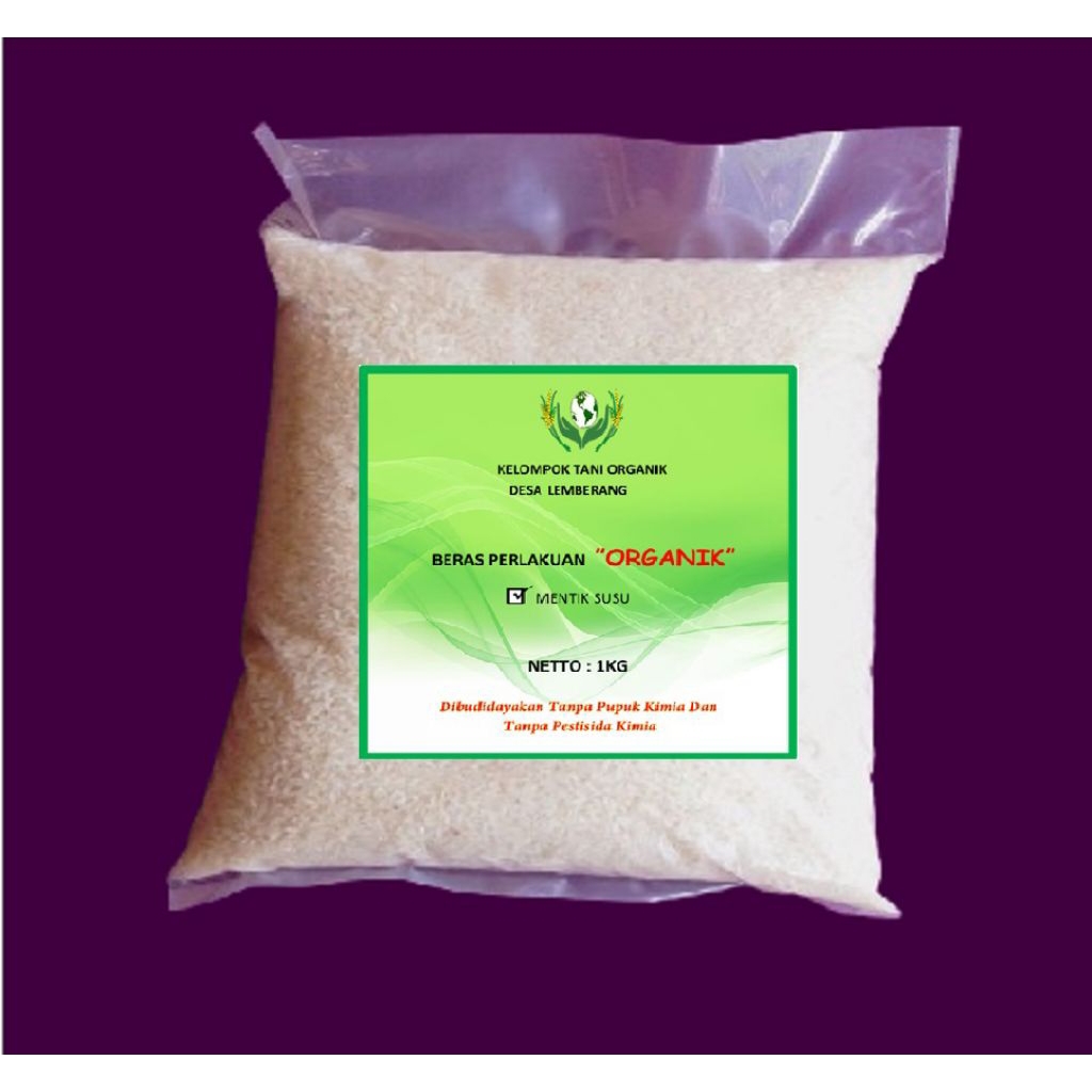 

Beras mentik susu organik 5kg, 3kg dan 1 kg