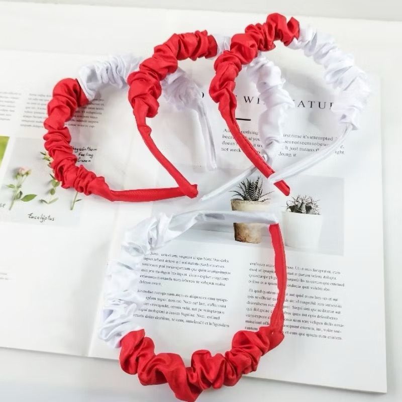 Bando Scrunchie dan Karet Rambut Scrunchie Merah Putih Edisi Kemerdekaan