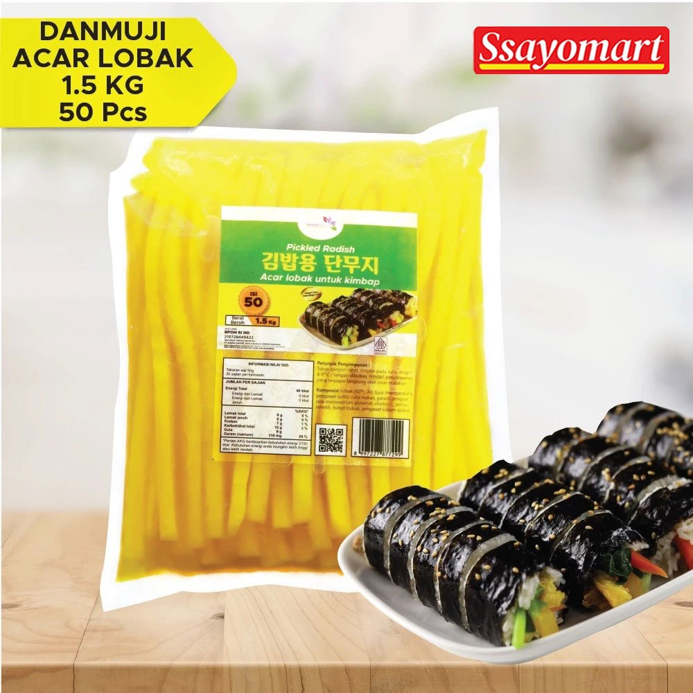 

Danmuji Panjang Kimbab Acar Lobak Kuning Untuk Kimbab 1.5 KG Isi 50 Potong Panjang