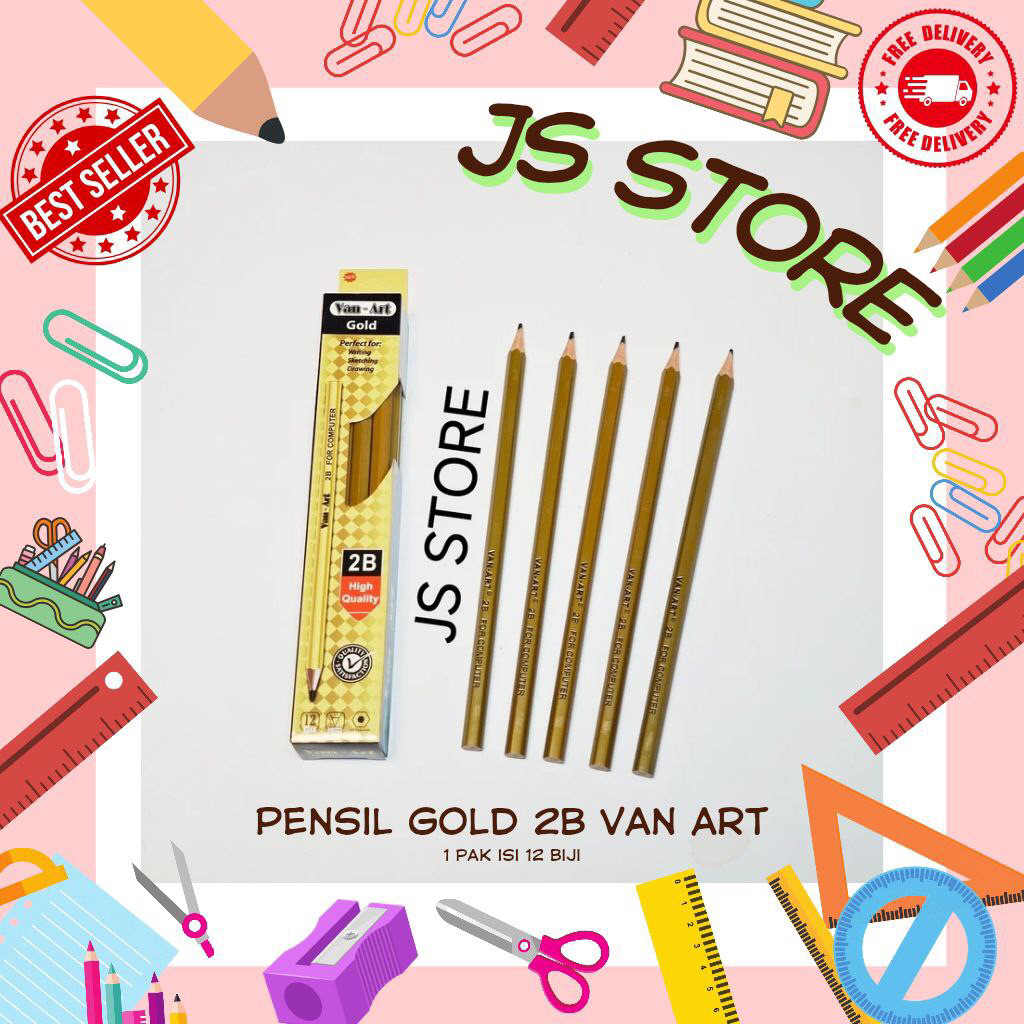 

Pensil 2B Gold Van Art Per Pak isi 12 Biji