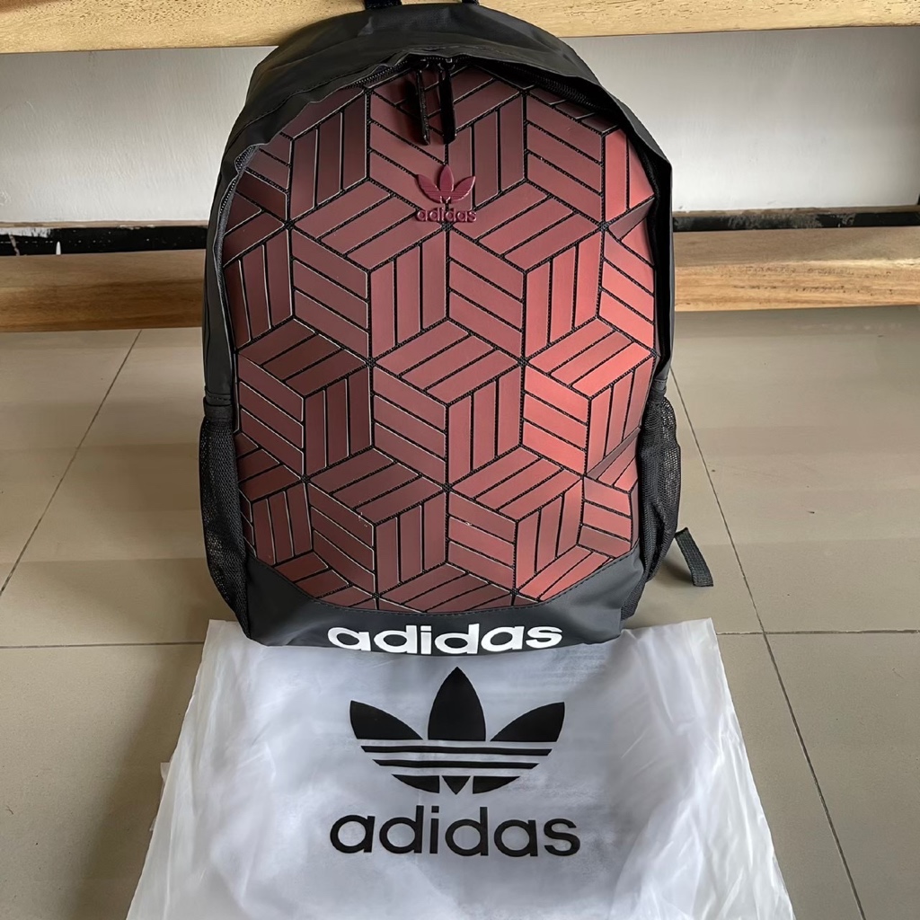 TAS RANSEL ADIDAS ISSEY MIYAKE NEW PATTERN ORIGINAL RED BACKPACK / TAS RANSEL PRIA WANITA / TAS RANS